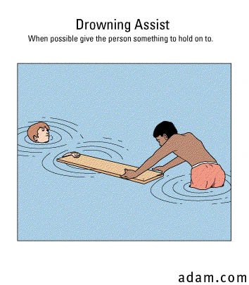 Drowning rescue, board assist